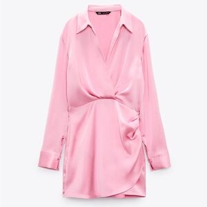 Zara satin pink dress size Small
